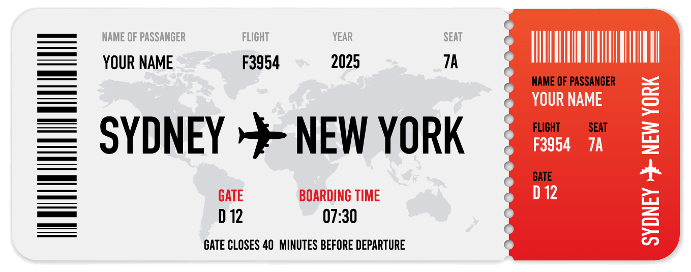 NY Boarding pass